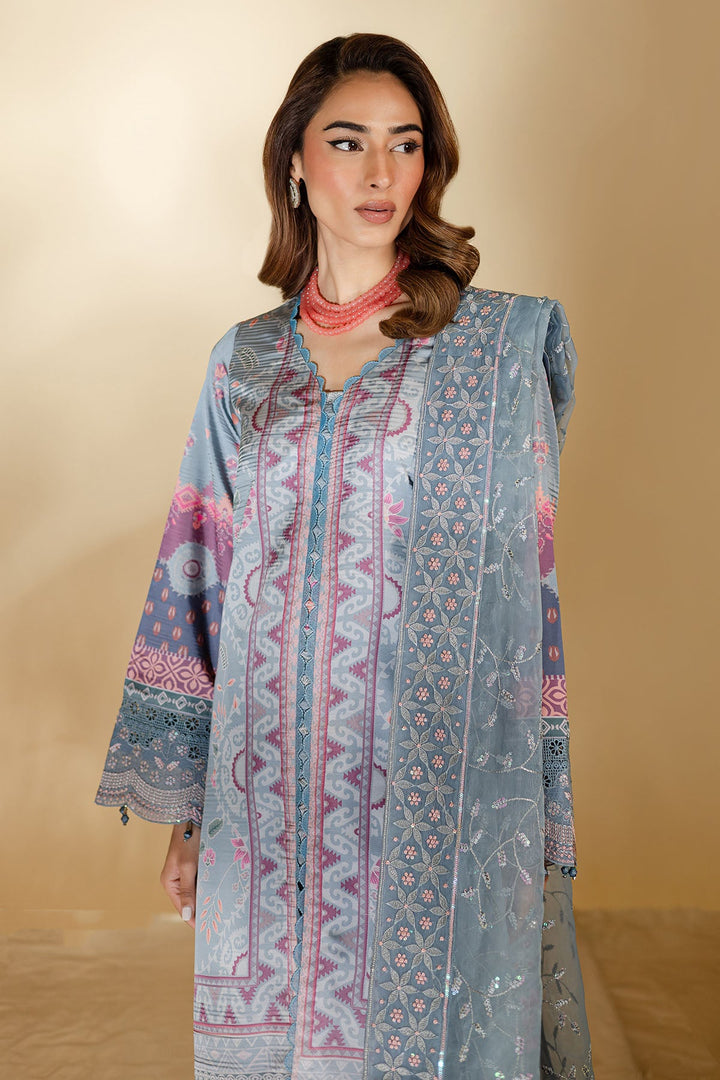 Silk Grey Stitched Suit - Nureh