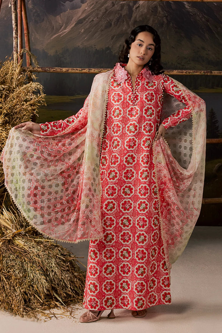 Dobby Lawn Pink Stitched Suit - Vanya