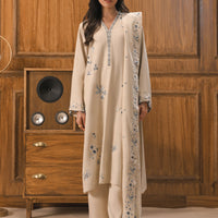 Twill Viscose Ivory Stitched Suit - Image