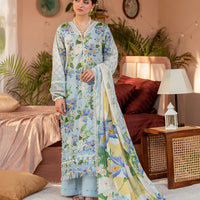 Lawn Sky Blue Stitched Suit - Elaf