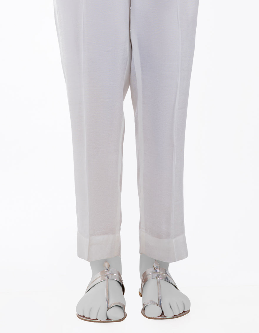 Silk White Trouser - J. Junaid Jamshed