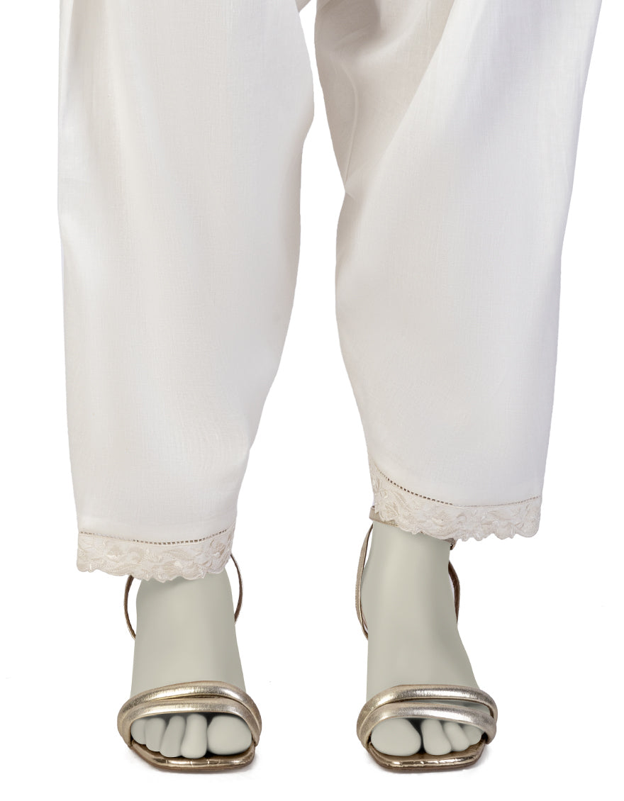 Lawn Off White Shalwar - J. Junaid Jamshed