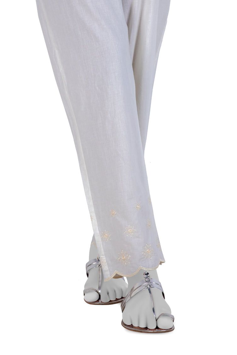 Cambric Off White Trouser - J. Junaid Jamshed