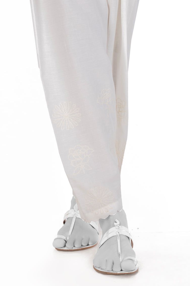 Cambric White Shalwar - J. Junaid Jamshed