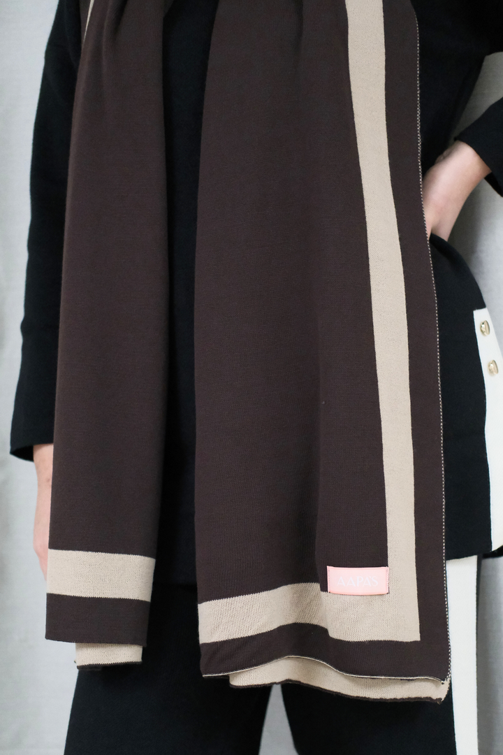 Knitted Draped Walnut Shawl