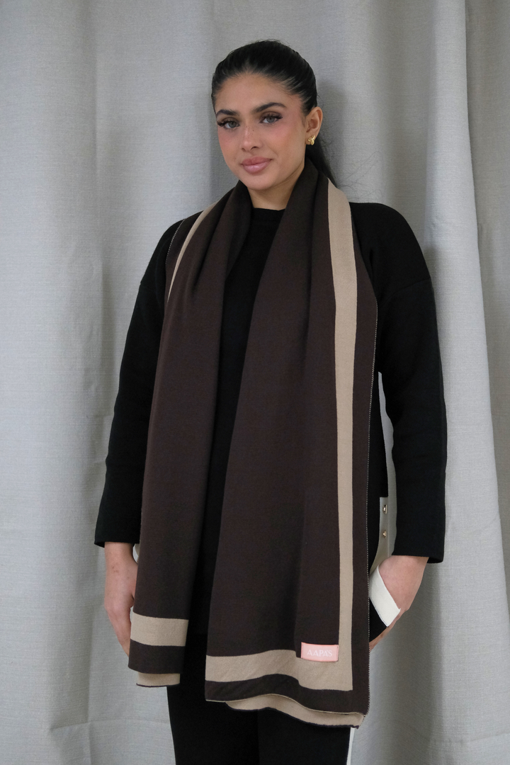 Knitted Draped Walnut Shawl
