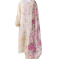 Lawn Brown Stitched Suit - J. Junaid Jamshed