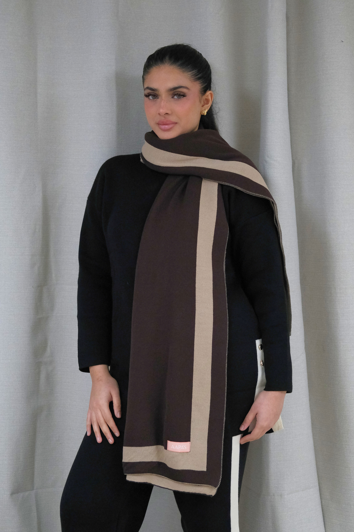 Knitted Draped Walnut Shawl