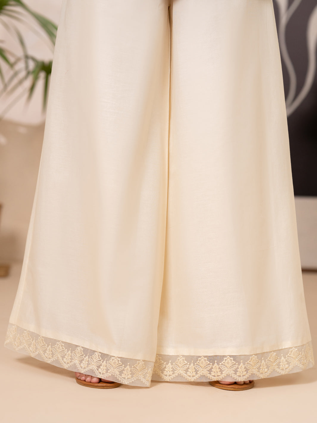 Cotton Lawn White Trousers - Almirah