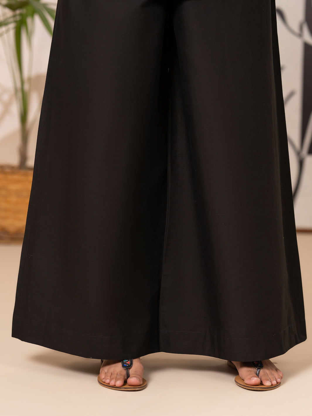 Cotton Lawn Black Trousers - Almirah