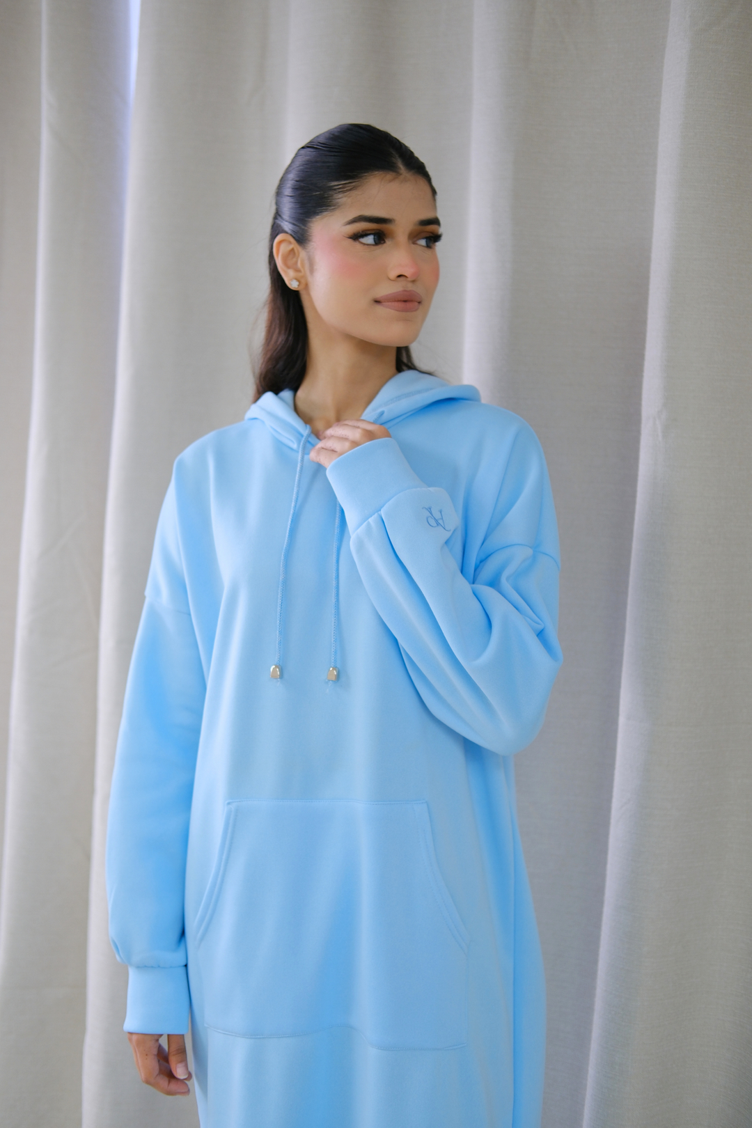 Signature Sky Blue Hoodie Dress