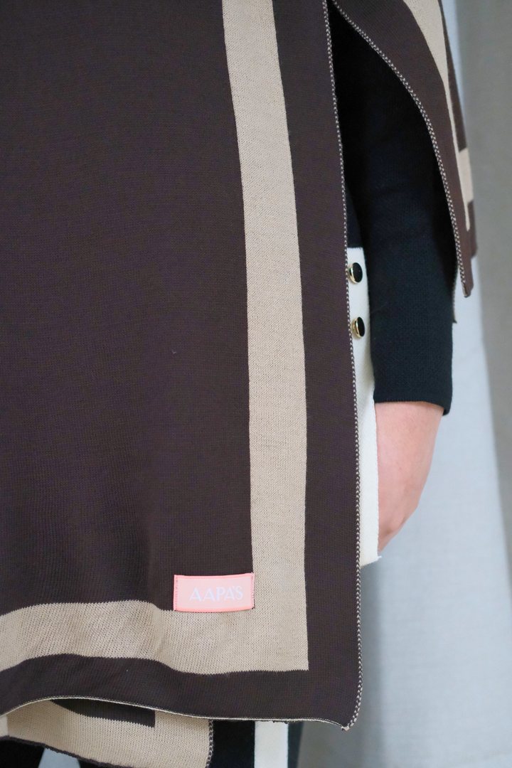 Knitted Draped Walnut Shawl