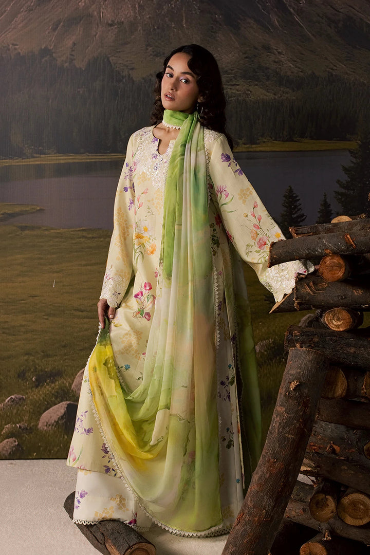 Dobby Lawn Butter Cream Stitched Suit - Vanya