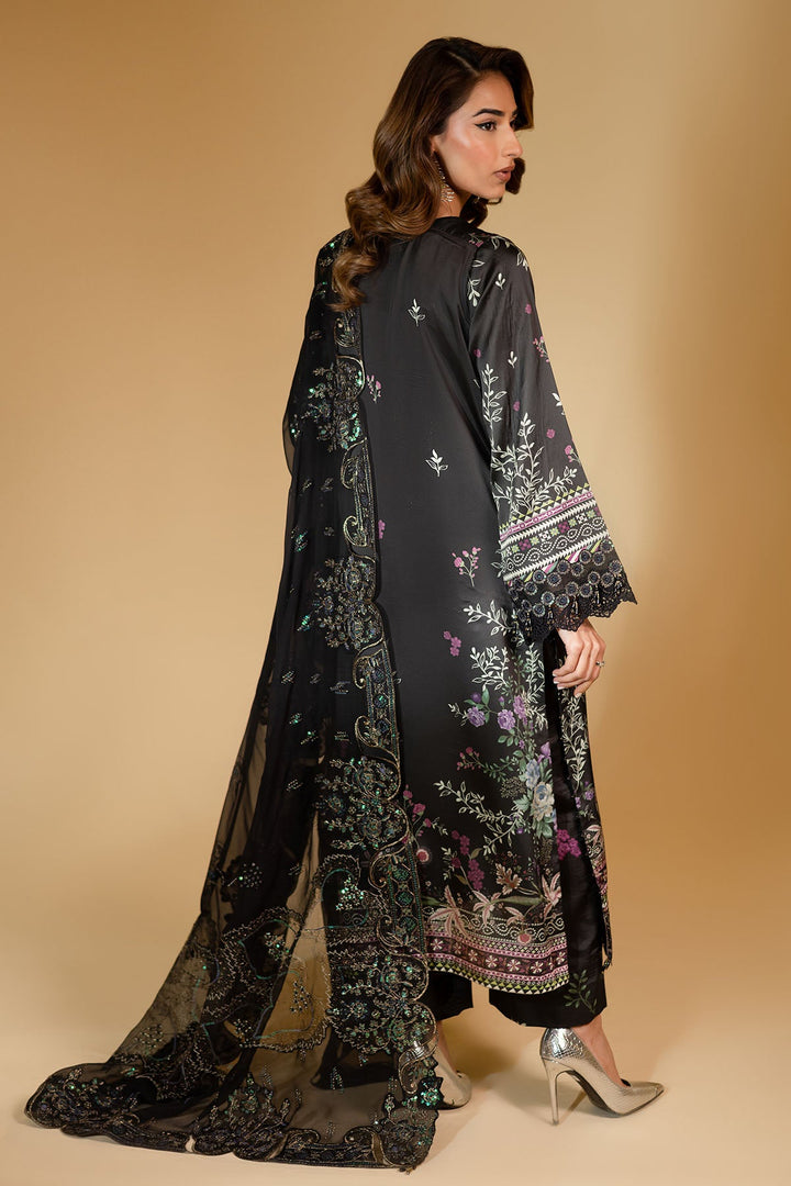 Silk Black Stitched Suit - Nureh