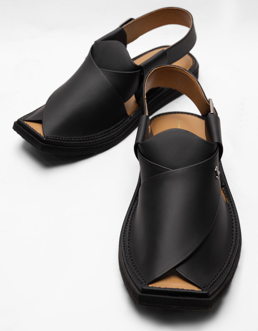 Plain Matt Black Footwear - J. Junaid Jamshed