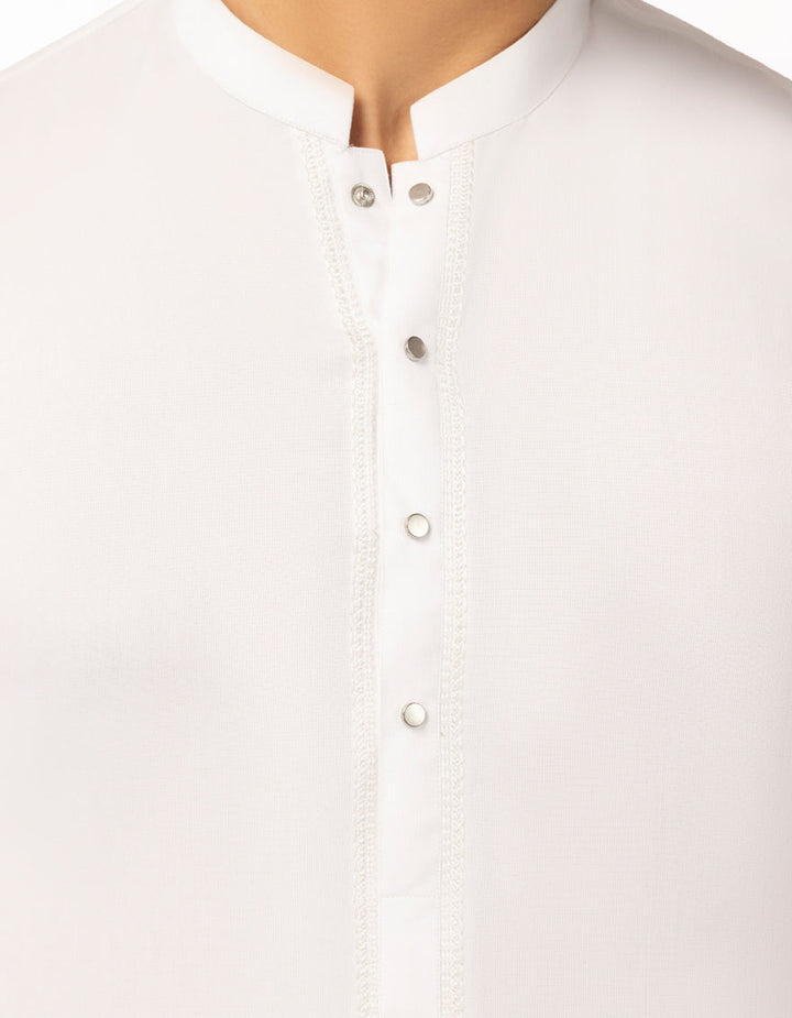 Blended White Shalwar Kameez - J. Junaid Jamshed