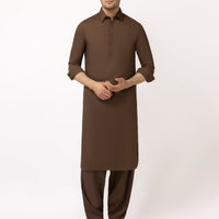 Blended Brown Shalwar Kameez - J. Junaid Jamshed