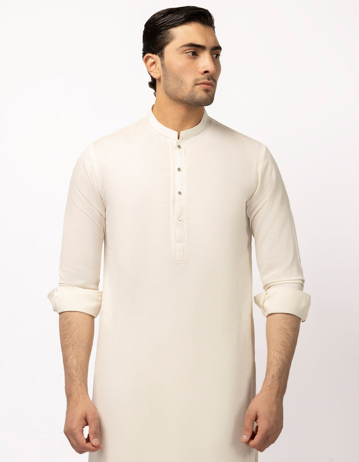 Blended Off White Shalwar Kameez - J. Junaid Jamshed