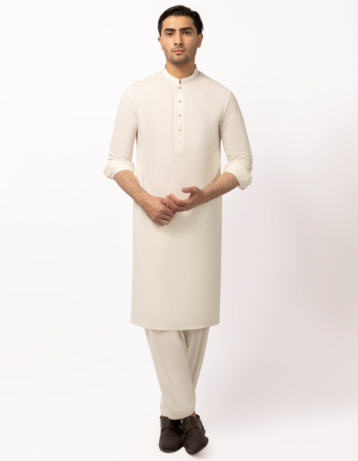 Blended Off White Shalwar Kameez - J. Junaid Jamshed