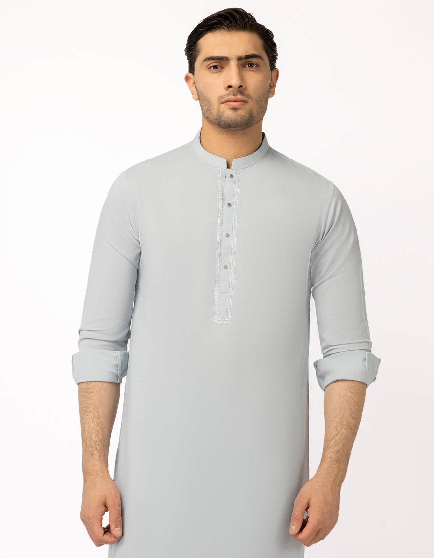 Blended Sky Blue Shalwar Kameez - J. Junaid Jamshed