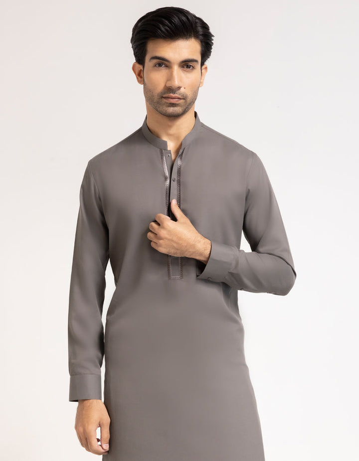 Blended Grey Shalwar Kameez - J. Junaid Jamshed