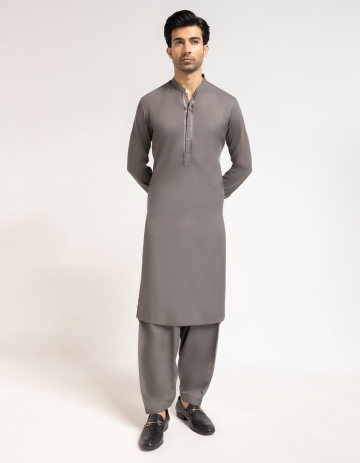 Blended Grey Shalwar Kameez - J. Junaid Jamshed