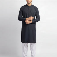 Polyester Grey Kurta - J. Junaid Jamshed