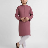 Blended Tea Pink Kurta - J. Junaid Jamshed