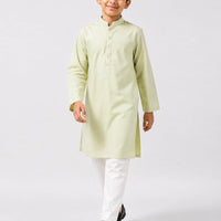 Blended Pastel Green Kurta - J. Junaid Jamshed