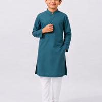 Blended Dark Green Kurta - J. Junaid Jamshed