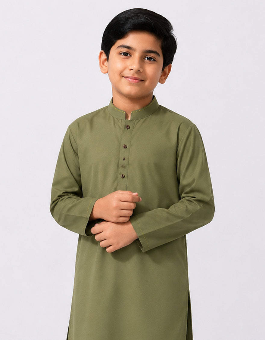 Blended Green Kurta - J. Junaid Jamshed