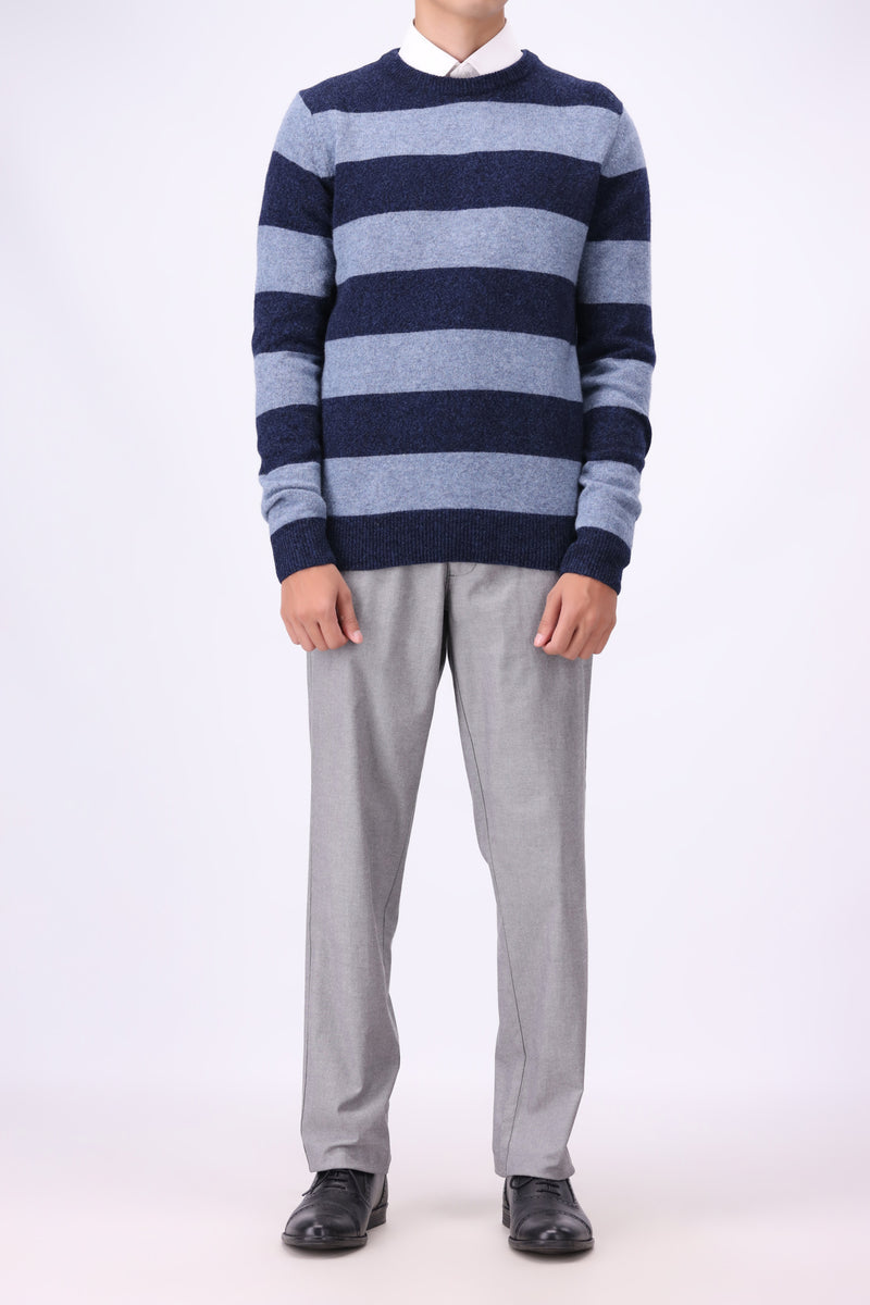 Lambs Wool Navy Designer Sweater - Cambridge