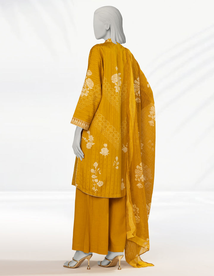 Doria Yellow Stitched Suit - J. Junaid Jamshed