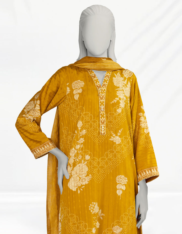 Doria Yellow Stitched Suit - J. Junaid Jamshed