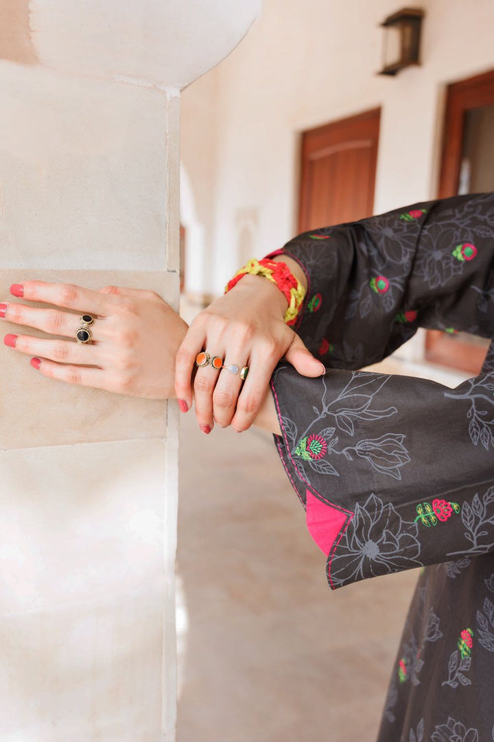 Cambric Charcoal Kurti - Almirah