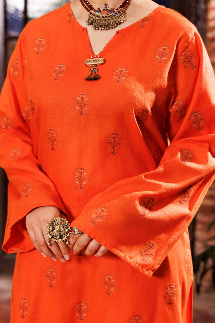 Yarn Dyed Orange Kurti - Almirah