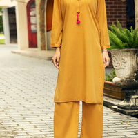 Yarn Dyed Mustard Stitched Suit - Almirah