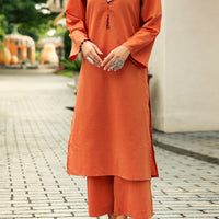 Yarn Dyed Peach Stitched Suit - Almirah