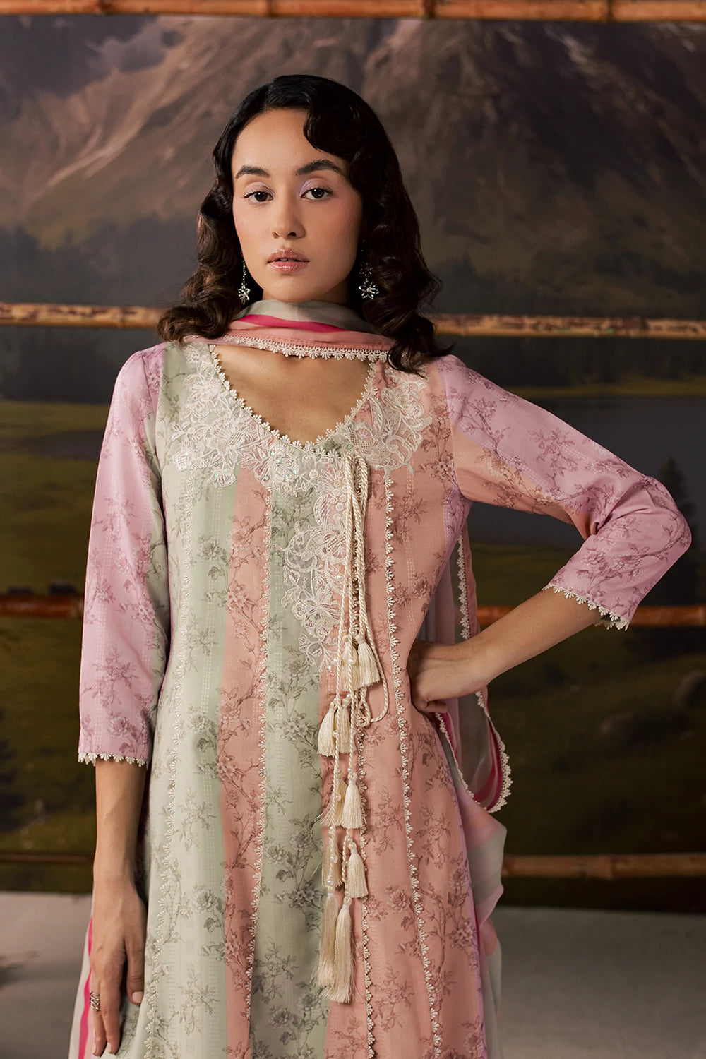 Dobby Lawn Multi Stitched Suit - Vanya