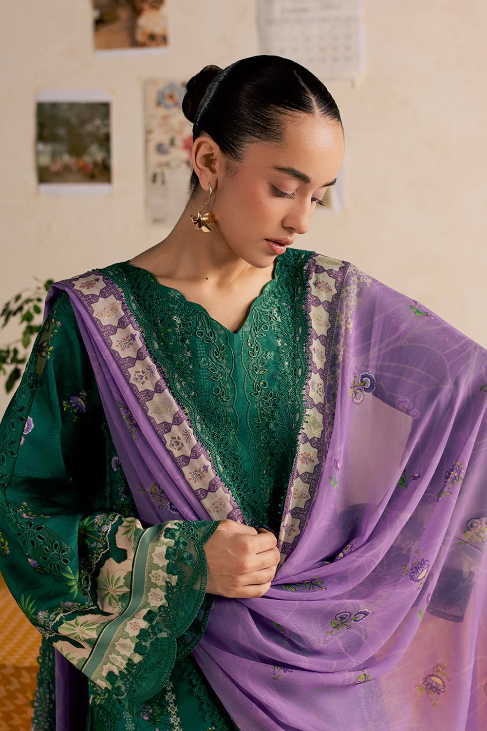 Dobby Lawn Green Stitched Suit - Vanya