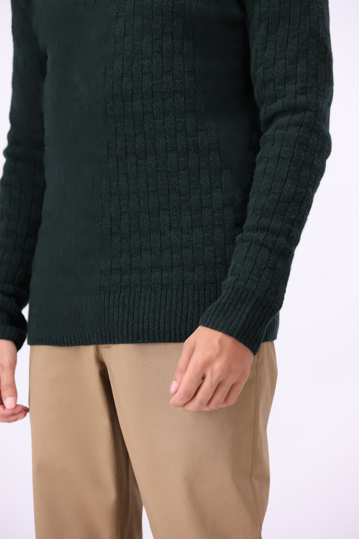 Lambs Wool Green Designer Sweater - Cambridge