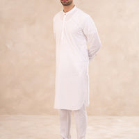 Cotton White Kurta Trouser - Almirah