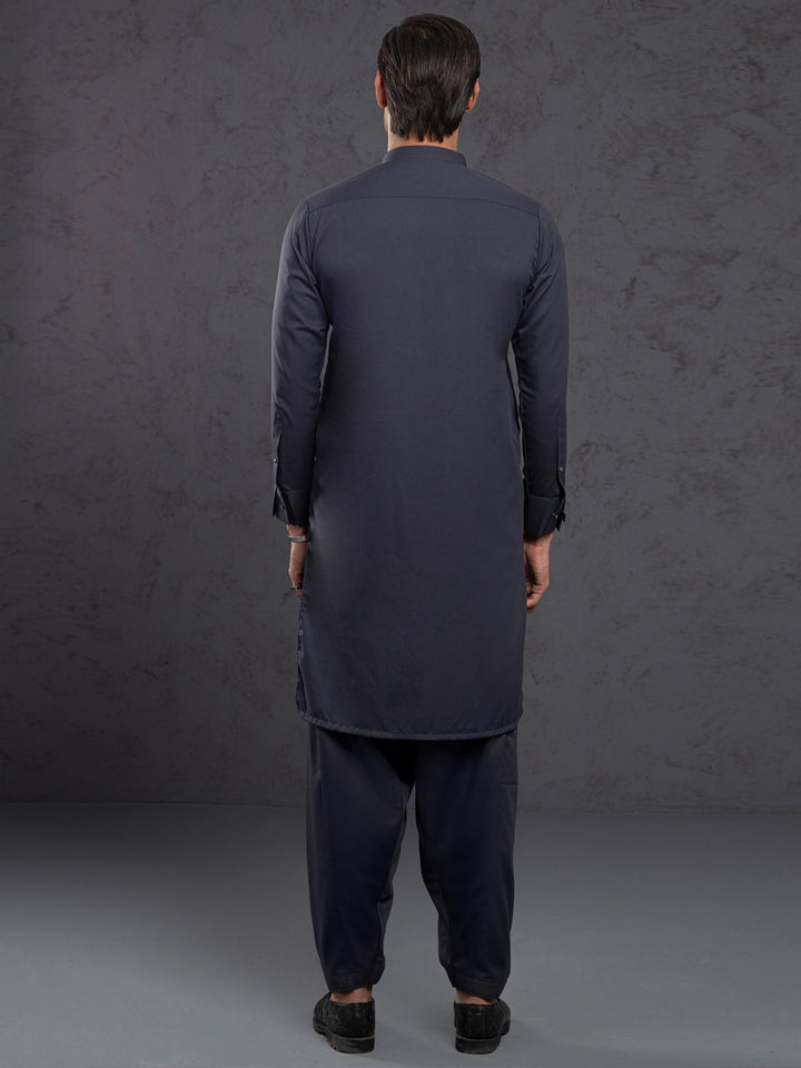 Blended Grey Shalwar Kameez - J. Junaid Jamshed
