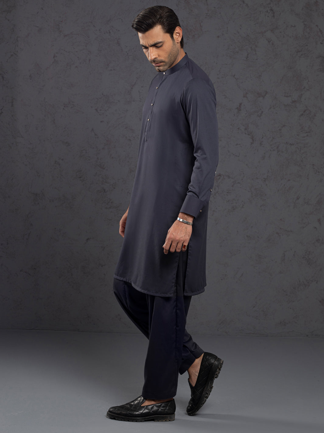 Blended Grey Shalwar Kameez - J. Junaid Jamshed