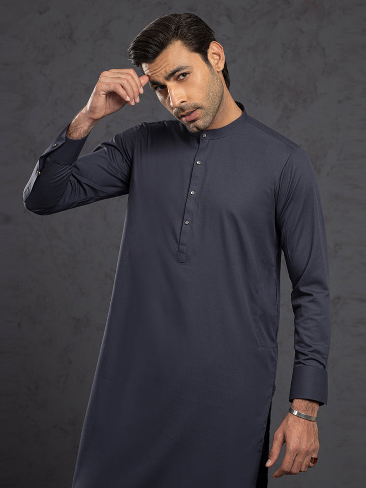 Blended Grey Shalwar Kameez - J. Junaid Jamshed