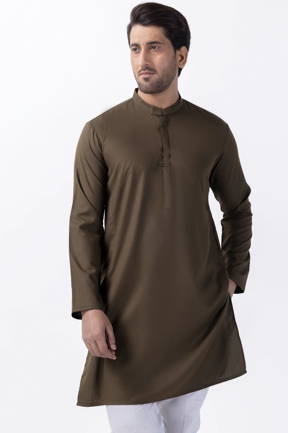 Blended Olive gree Kurta - Almirah