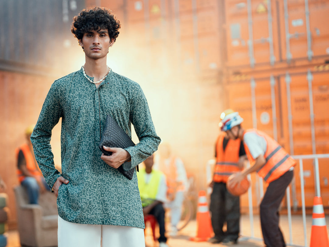 Cotton Green Kurta - Almirah