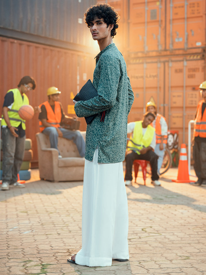 Cotton Green Kurta - Almirah