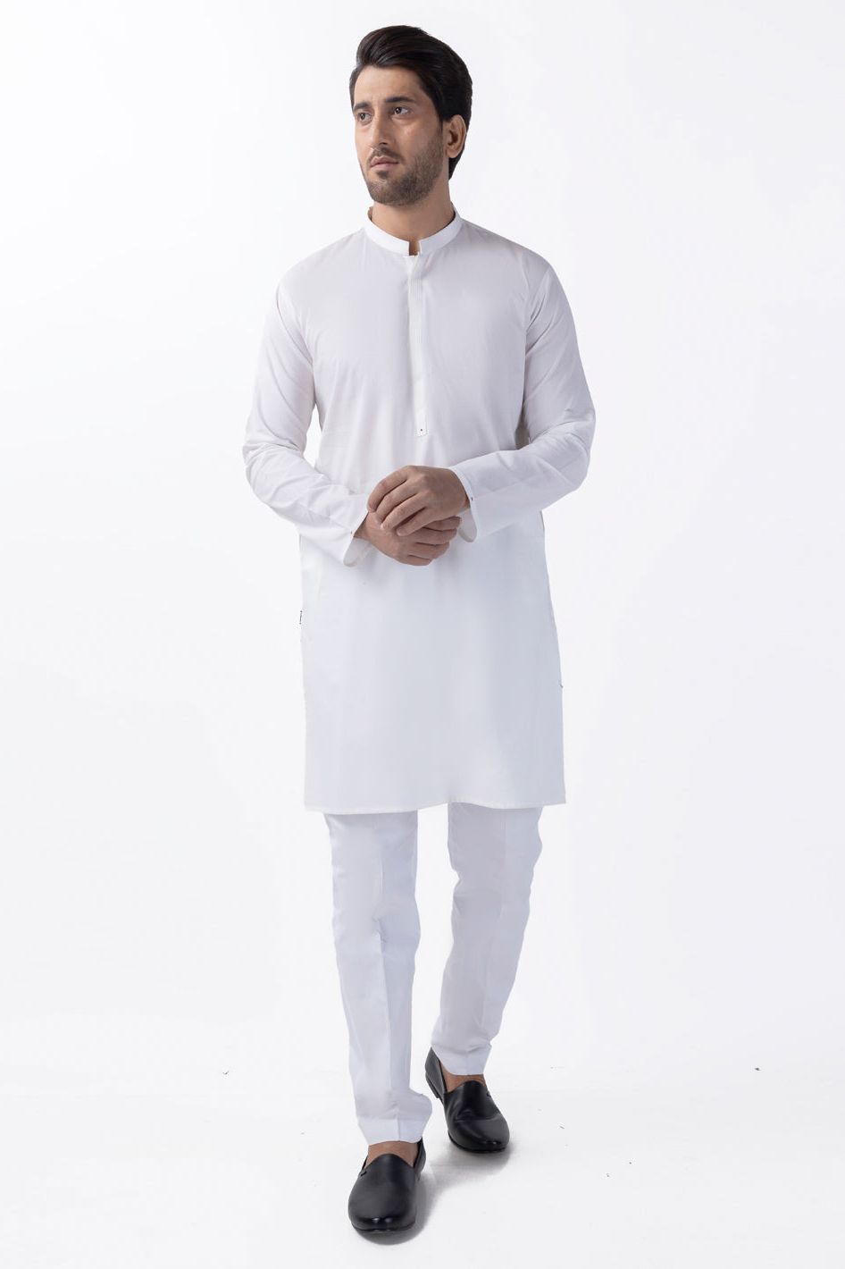 Blended White Kurta - Almirah