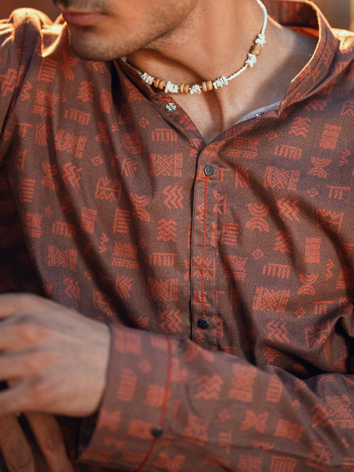 Cotton Brown Kurta - Almirah